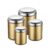 JENSONS Stainless Steel Progetto Series 4 Pcs Canister Set -Gold DUST with Mirror Polish S.Steel Lids