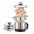 Lifelong Stainless Steel Multi Kettle with 3 Idli Plates(1.5L, 600W)| Multipurpose Electric Kettle with Egg Tray & Steamer|Glass Lid|Auto-Shut Off|Boil Rice, Milk, Tea, Coffee, Soup, Veggies & Noodles