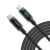 SOOPII 100W 4ft USB C to USB C Cable Fast Charge, Nylon Braided Type-C Cable with LED Display for lPad Air/lPad Pro, MacBook Pro, Samsung Galaxy S21/S10/S9/Plus (Black)
