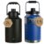 BOLDSTUFF Pack of 2 Insulated Water Bottle, Triple Wall Vacuum Stainless Steel Jug (Cold for 18+ Hrs), Leak Proof & Non-BPA, Water From Bottle for Hiking, Camping and Hotel (2.1L BLUE + 2L BLACK)
