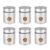 Amazon Brand – Solimo Drip Window Steel Jacketed Glass Jar | Set of 6 | Multipurpose Kitchen Organizer with See-Through Window | 900 ml | Silver