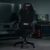 DROGO Aura Ergonomic Gaming Chair with Premium PU Leather Fabric, Linkage Armrest, Adjustable Neck & Lumbar Pillow | Computer Chair for Study | Office Chairs for Work from Home with Recline (Black)