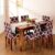 Amazon Brand – Solimo Polyester Spandex Geometrical Dining Chair Cover, Stretchable & Washable Slipcover, Brown (Set of 6)
