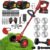 Gras Cuter Machine for Garden, 48V Cordless Machine with 2 Batteries Electric Lawn Trimmer with Wheels, Saw Blades, 6 Metal Blades, Nylon Blades, Safety Glasses & Gloves