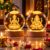 One94Store Ganesh & Lakshmi 3D Crystal Night Lamp Set | USB LED Light with Wooden Base | Spiritual Home & Temple Décor | Festive Gift for Diwali, Housewarming & Puja (Combo)
