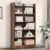 ABOUT SPACE Bookshelf for Home – 6 Tier Book Rack for Study Room | Open Book Shelf for Office, Library, Bedroom, Living Room – Engineered Wood Display Cabinet (Walnut – L 71 x B 24.5 x H 137.5 cm)