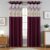 Homefab India RusselNet Eyelet Polyester Curtains; Semi-Transparent, 9 x 4 feet Long Door Curtain, Wine, Pack of 2 Pieces